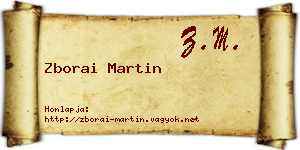 Zborai Martin névjegykártya